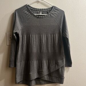 Charcoal Ribbed Women's Blouse